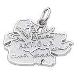 14K White Gold Antigua Island Map Charm by Rembrandt Charms