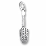14K White Gold Hairbrush Charm by Rembrandt Charms