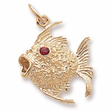 Gold Plated Angelfish with Stones Charm by Rembrandt Charms