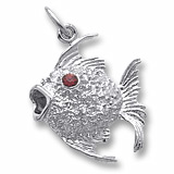 14K White Gold Angelfish with Stones Charm by Rembrandt Charms