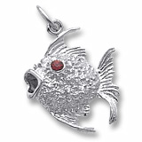 Sterling Silver Angelfish with Stones Charm by Rembrandt Charms