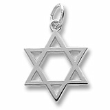 14K White Gold Star of David Charm by Rembrandt Charms