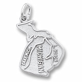 14K White Gold Michigan Charm by Rembrandt Charms