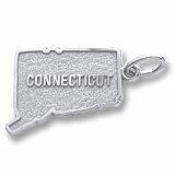 14K White Gold Connecticut Charm by Rembrandt Charms