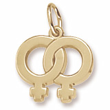 10K Gold Female Twins Charm by Rembrandt Charms