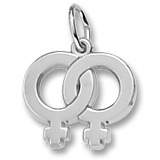 14K White Gold Female Twins Charm by Rembrandt Charms