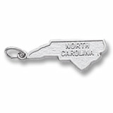 14K White Gold North Carolina Charm by Rembrandt Charms