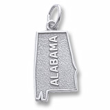 14K White Gold Alabama Charm by Rembrandt Charms