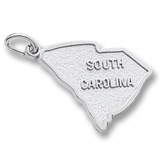 14K White Gold South Carolina Charm by Rembrandt Charms