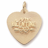 Gold Plated My Valentine Heart Charm by Rembrandt Charms