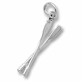 14K White Gold Crew Oars Charm by Rembrandt Charms