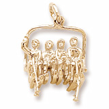 10K Gold Skiing Quad Lift Chair Charm by Rembrandt Charms