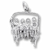 14K White Gold Skiing Quad Lift Chair Charm by Rembrandt Charms