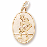 14K Gold Female Softball Player Charm by Rembrandt Charms