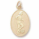14K Gold Female Soccer Player Charm by Rembrandt Charms