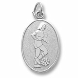 14K White Gold Female Soccer Player Charm by Rembrandt Charms