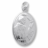 14K White Gold Saint Francis Charm by Rembrandt Charms