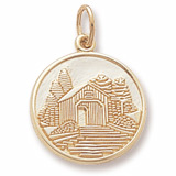 Gold Plated Covered Bridge Charm by Rembrandt Charms