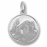 14K White Gold Covered Bridge Charm by Rembrandt Charms
