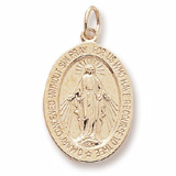 Gold Plate Miraculous Medal Charm by Rembrandt Charms