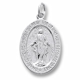 14K White Gold Miraculous Medal Charm by Rembrandt Charms