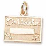 Gold Plated Number One Teacher Charm by Rembrandt Charms
