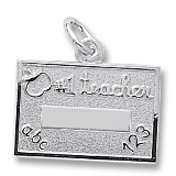 Sterling Silver Number One Teacher Charm by Rembrandt Charms