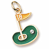 14k Gold Golf Green 18th Hole Charm by Rembrandt Charms