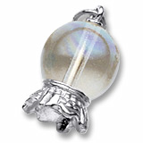 14K White Gold Crystal Ball Charm by Rembrandt Charms