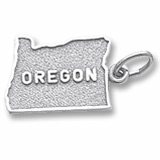 14K White Gold Oregon Charm by Rembrandt Charms