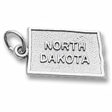 14K White Gold North Dakota Charm by Rembrandt Charms