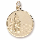 Gold Plated Mountain Scene Charm by Rembrandt Charms