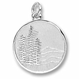 14K White Gold Mountain Scene Charm by Rembrandt Charms