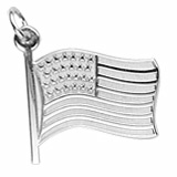 14K White Gold USA Flag Charm by Rembrandt Charms