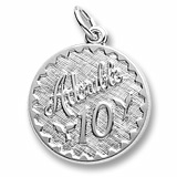 14k White Gold Adorable 10 Birthday Charm by Rembrandt Charms