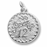 14k White Gold Grown Up 12 Birthday by Rembrandt Charms