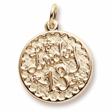 Gold Plated Lucky 13 Charm by Rembrandt Charms