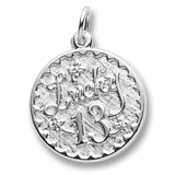 14k White Gold Lucky 13 Charm by Rembrandt Charms