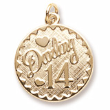 10k Gold Darling 14 Birthday Charm by Rembrandt Charms