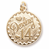 14k Gold Darling 14 Birthday Charm by Rembrandt Charms