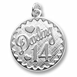 14k White Gold Darling 14 Birthday by Rembrandt Charms