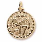 10k Gold Charming 17 Birthday Charm by Rembrandt Charms