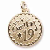 10k Gold Exciting 19 Birthday Charm by Rembrandt Charms