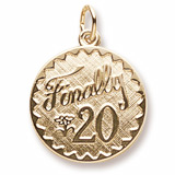 10k Gold Finally 20 Birthday Charm by Rembrandt Charms