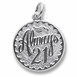 14k White Gold Always Twenty One Disc Charm by Rembrandt Charms