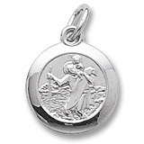 14K White Gold Saint Christopher Charm by Rembrandt Charms