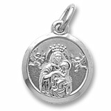 14K White Gold Madonna and Child Accent Charm by Rembrandt Charms