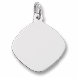 14K White Gold Medium Square Disc Charm by Rembrandt Charms