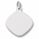 Sterling Silver Medium Square Disc Charm by Rembrandt Charms