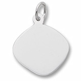 Sterling Silver Small Square Disc Charm by Rembrandt Charms